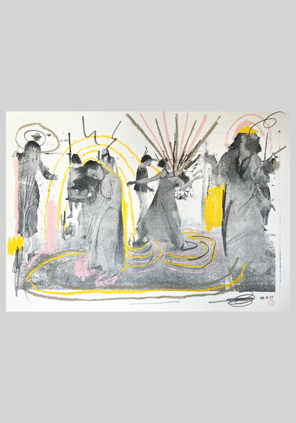 'Energy Fields' (IV) Unique hand-painted print